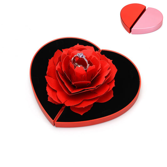 3D Heart-shaped Rose Ring Box The Enchanted Emporium