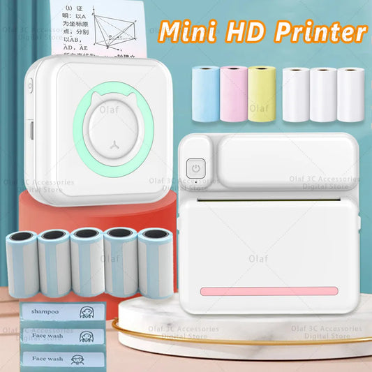 Portable Mini Label Printer with Bluetooth, Thermal Adhesive Labels, Inkless. The Enchanted Emporium